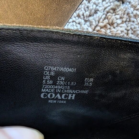 Coach Olie Open Toe Booties Women's 5.5 Career Office Preppy - Picture 8 of 8